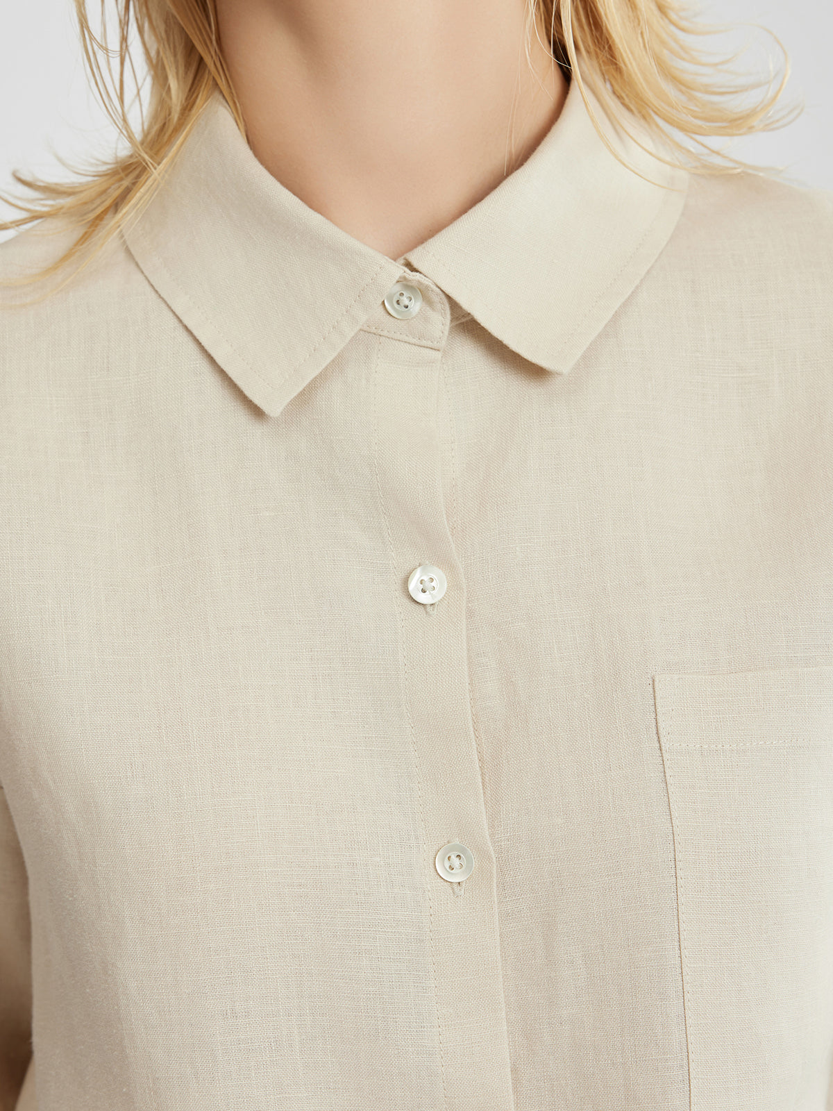 100% Linen Button-Up Shirt