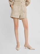 Striped Embroidered Shorts