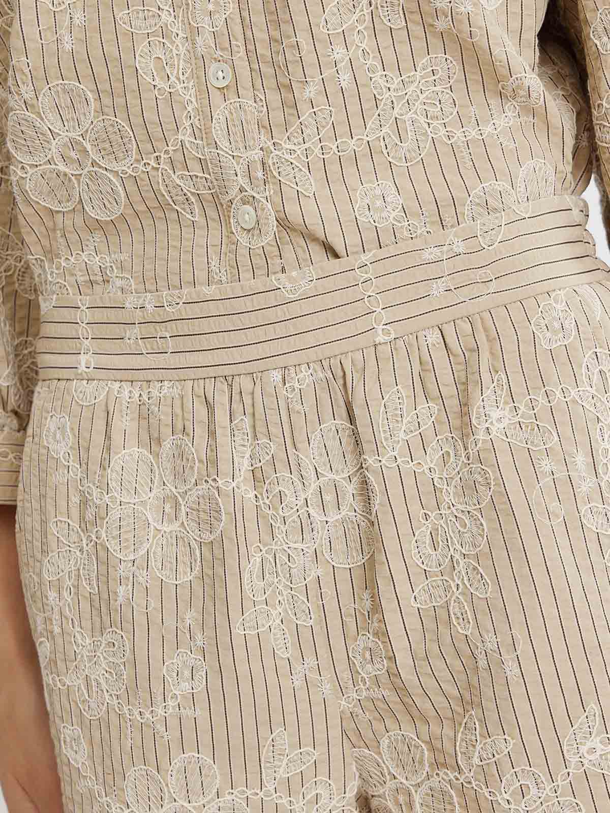 Striped Embroidered Shorts