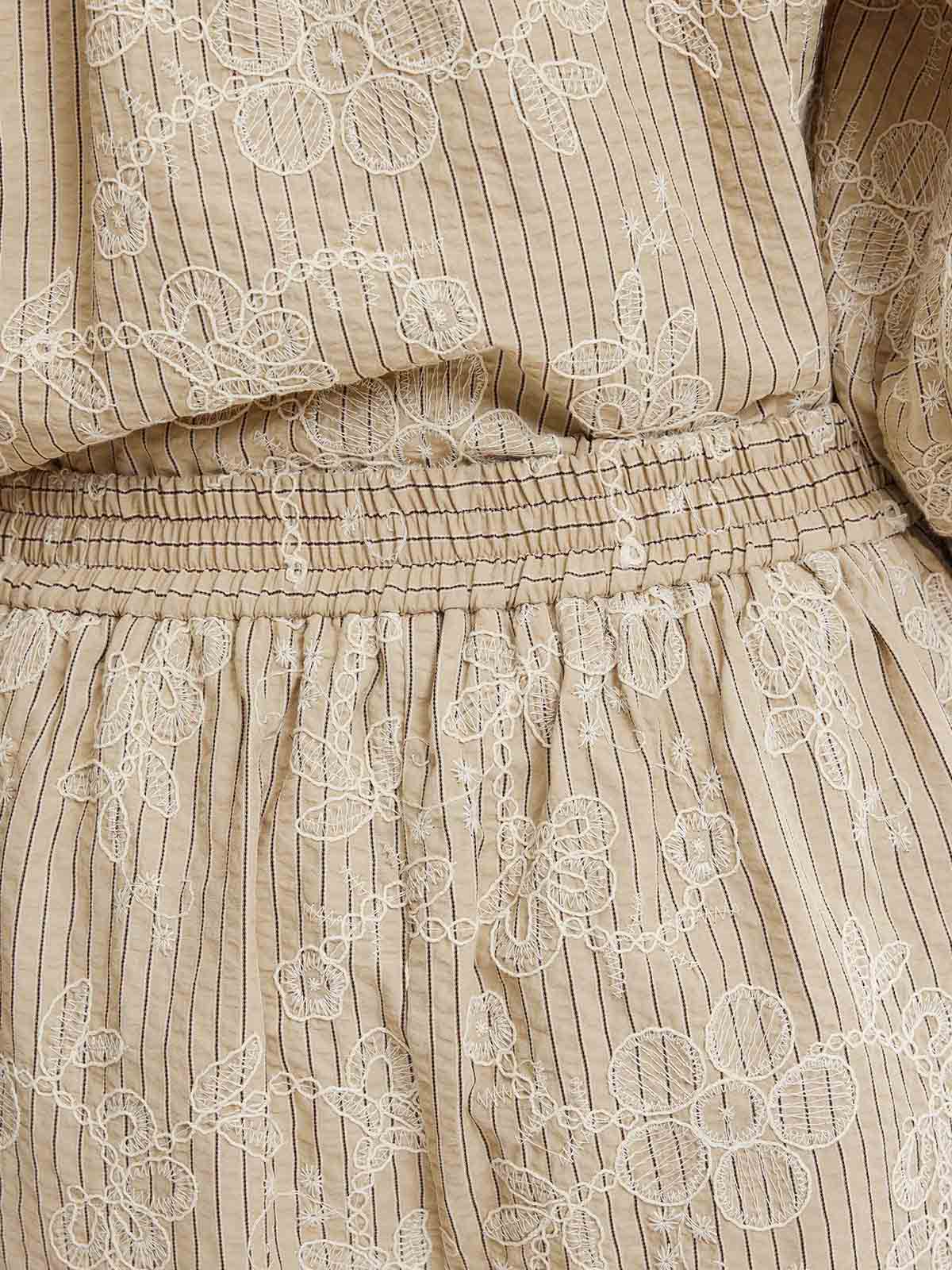 Striped Embroidered Shorts