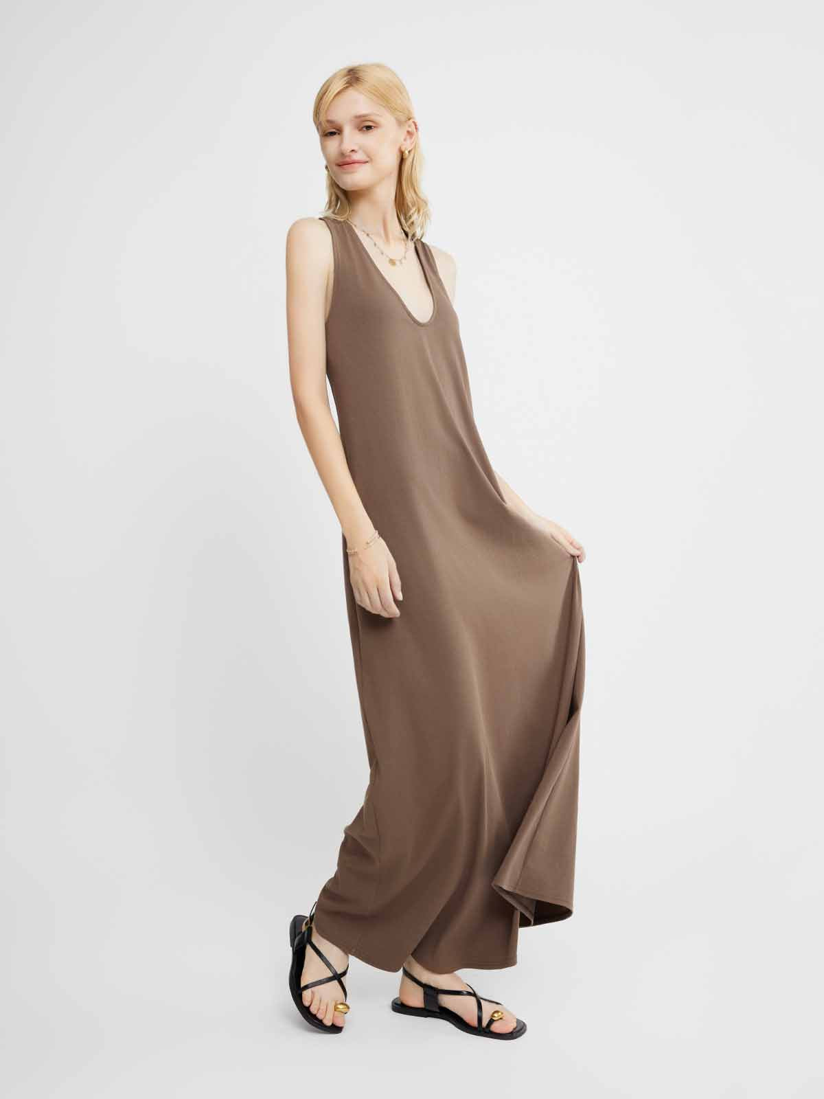 ASOBIO Twist-Back Knit Maxi Dress