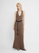 ASOBIO Twist-Back Knit Maxi Dress
