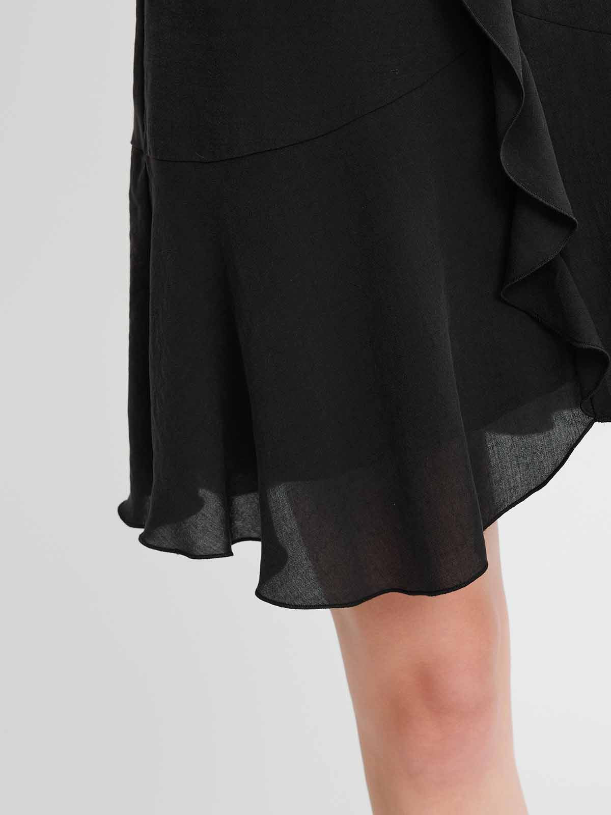 ASOBIO Ruffled Tie-Front Fit-and-Flare Mini Dress