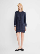 100% Linen Blazer with Striped Lining