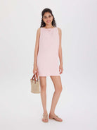 100% Linen Boatneck Mini Dress