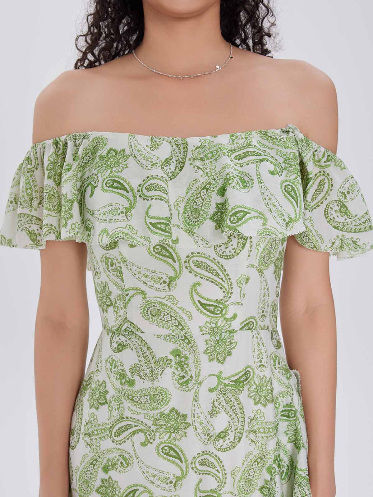 ASOBIO Convertible Ruffle Maxi Dress