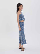 Embroidered Peplum Crop Top