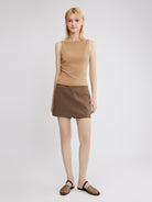 ASOBIO Sleeveless Boatneck Crepe Top