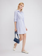 ASOBIO Striped Cotton Shirt Mini Dress