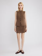 ASOBIO Sleeveless Mockneck Vest