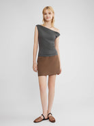 ASOBIO Sculpted Asymmetric Knit Top