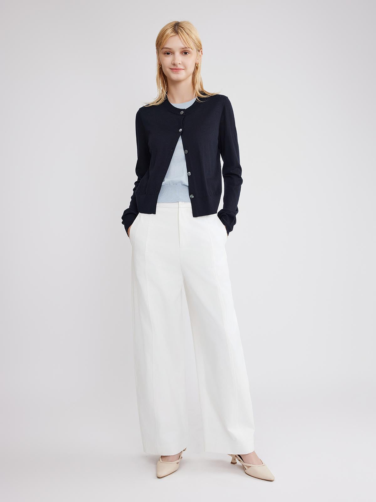 ASOBIO 100% Cotton Barrel-Leg Pants