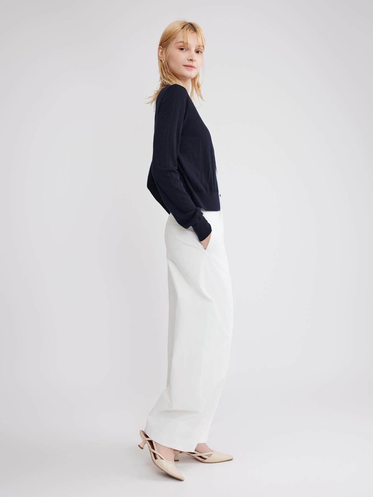 ASOBIO Layered Look Knit Cardigan