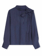 ASOBIO Button-Detail Tie-Neck Blouse