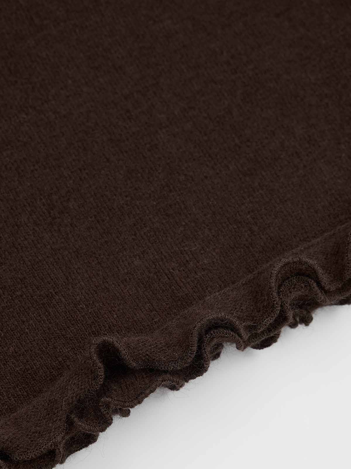 ASOBIO Wool-Blend Ruffled Trim Short