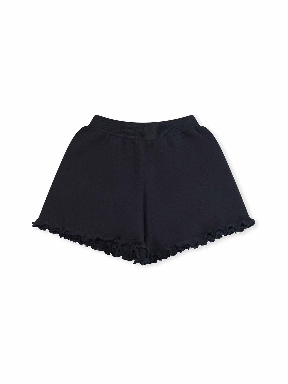ASOBIO Wool-Blend Ruffled Trim Short
