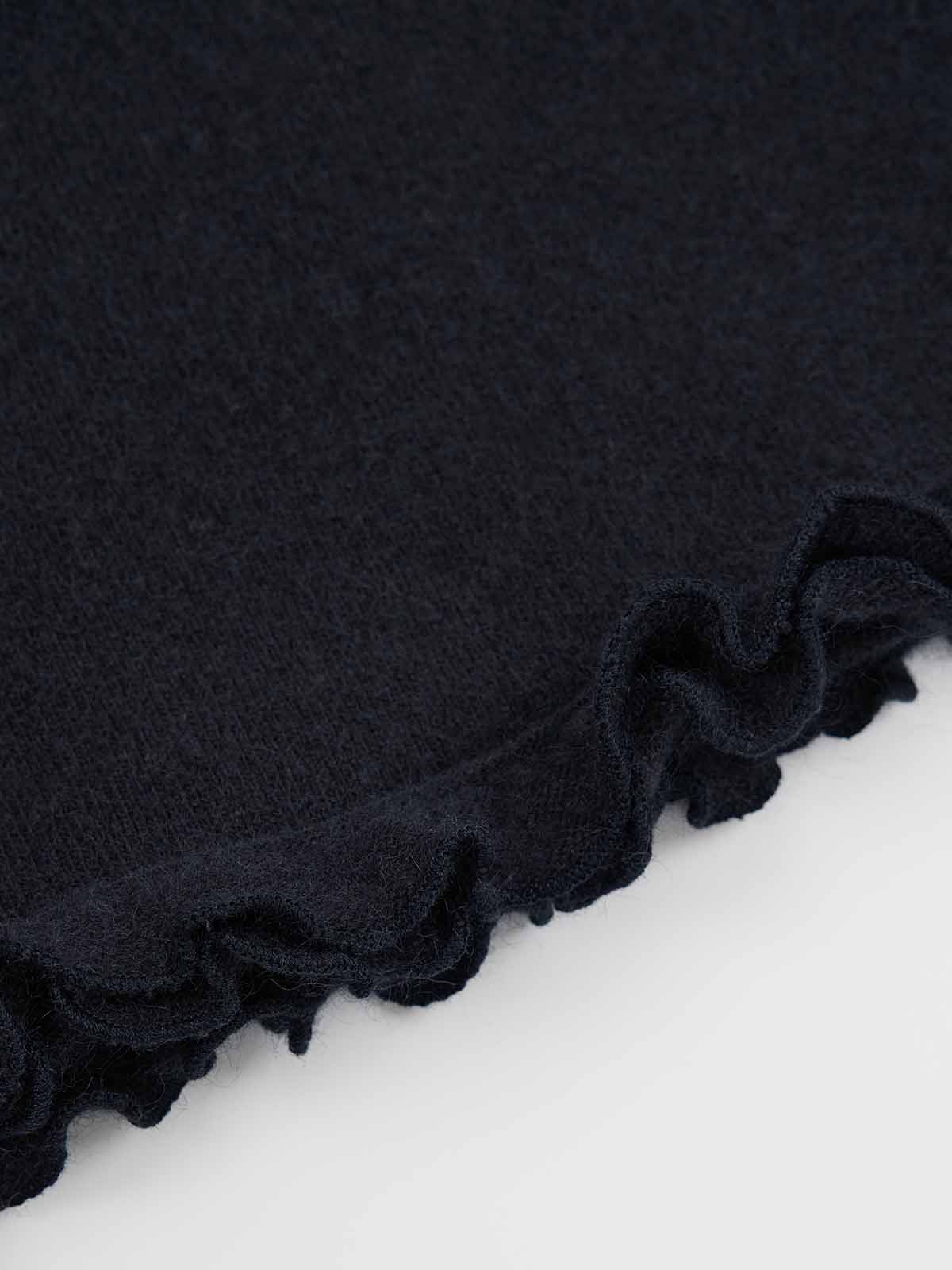 ASOBIO Wool-Blend Ruffled Trim Short