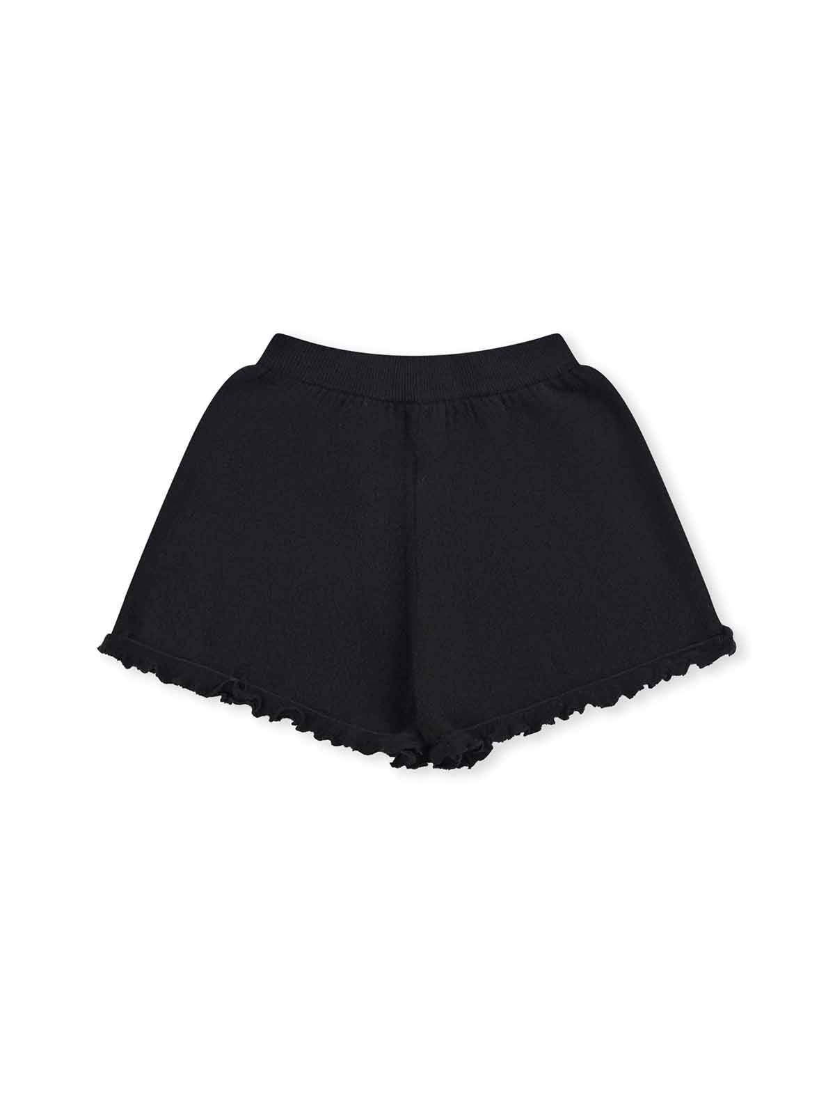ASOBIO Wool-Blend Ruffled Trim Short