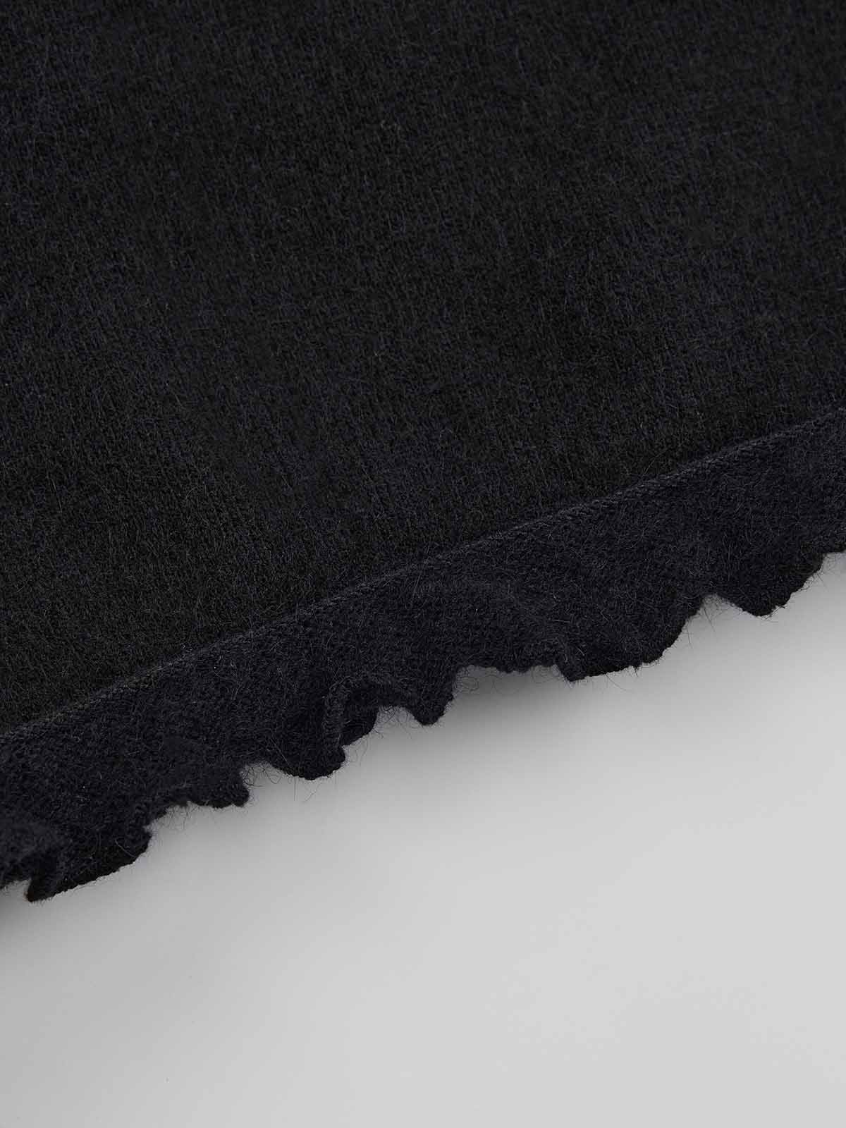 ASOBIO Wool-Blend Ruffled Trim Short