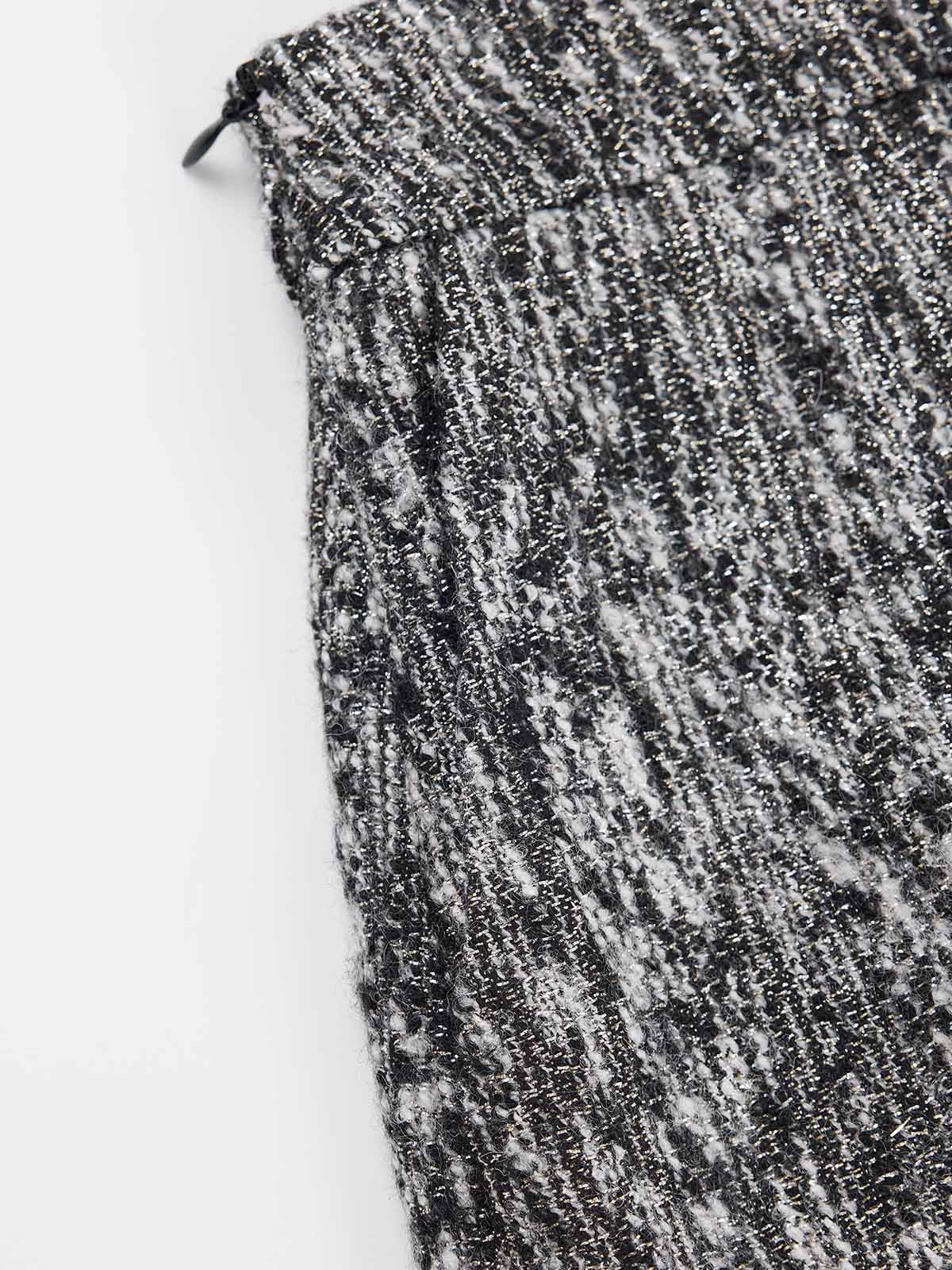 ASOBIO Tweed High-Waist Midi Skirt