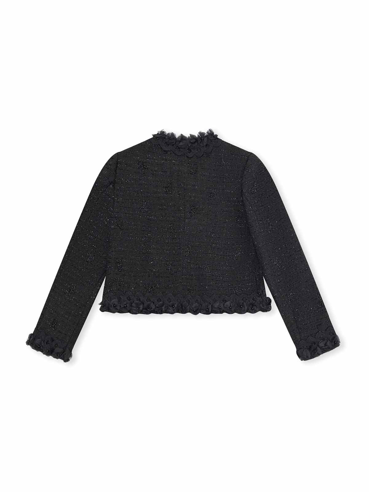 ASOBIO Floral-Embellished Tweed Jacket