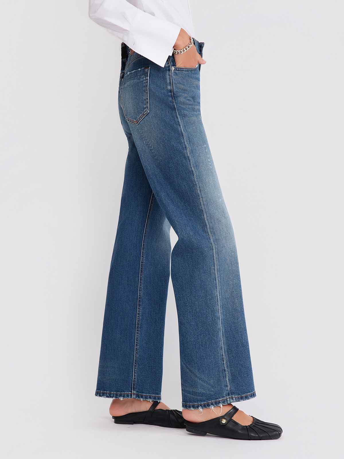 ASOBIO Mid-High Waist Straight-Leg Jeans