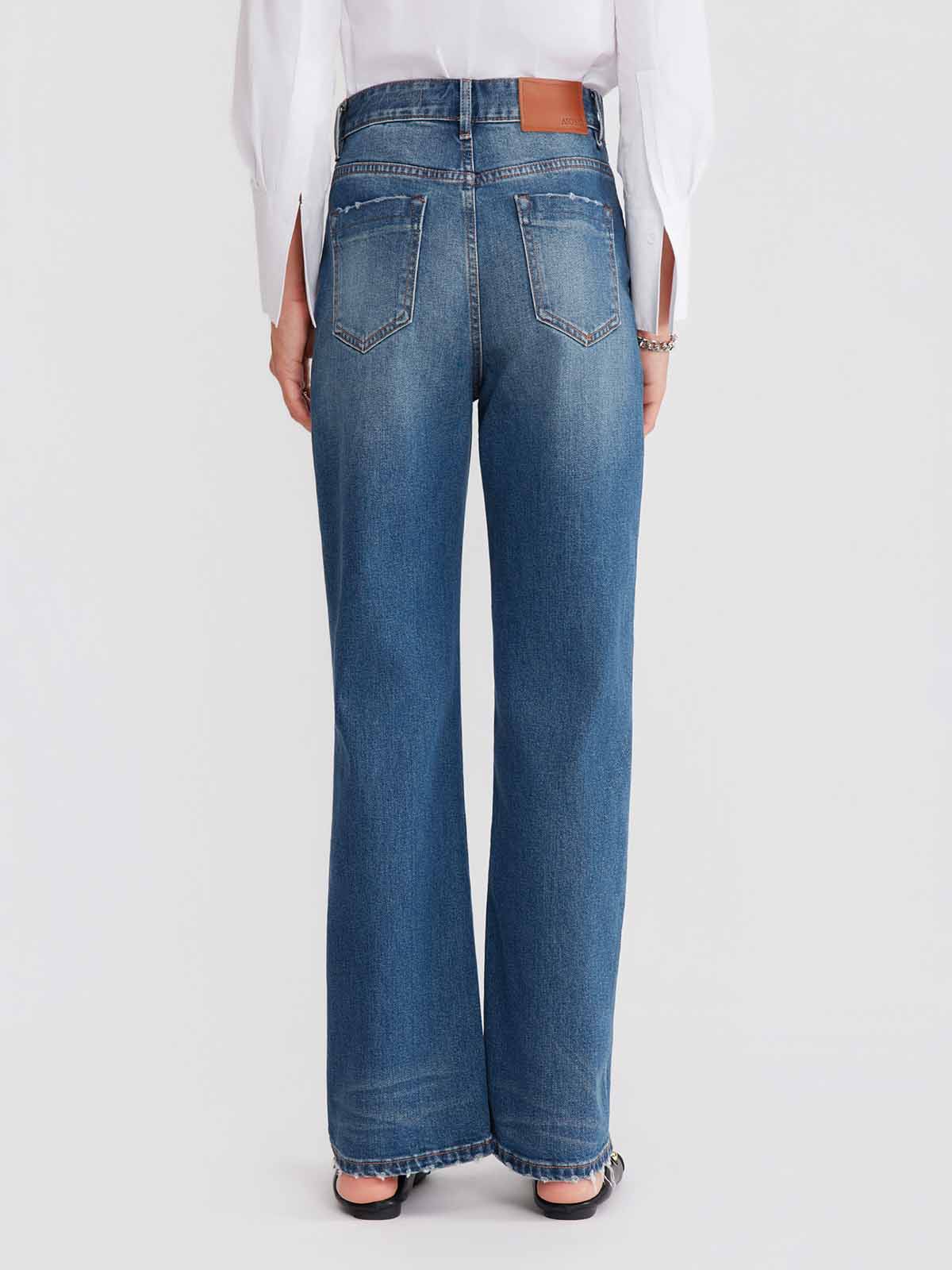 ASOBIO Mid-High Waist Straight-Leg Jeans