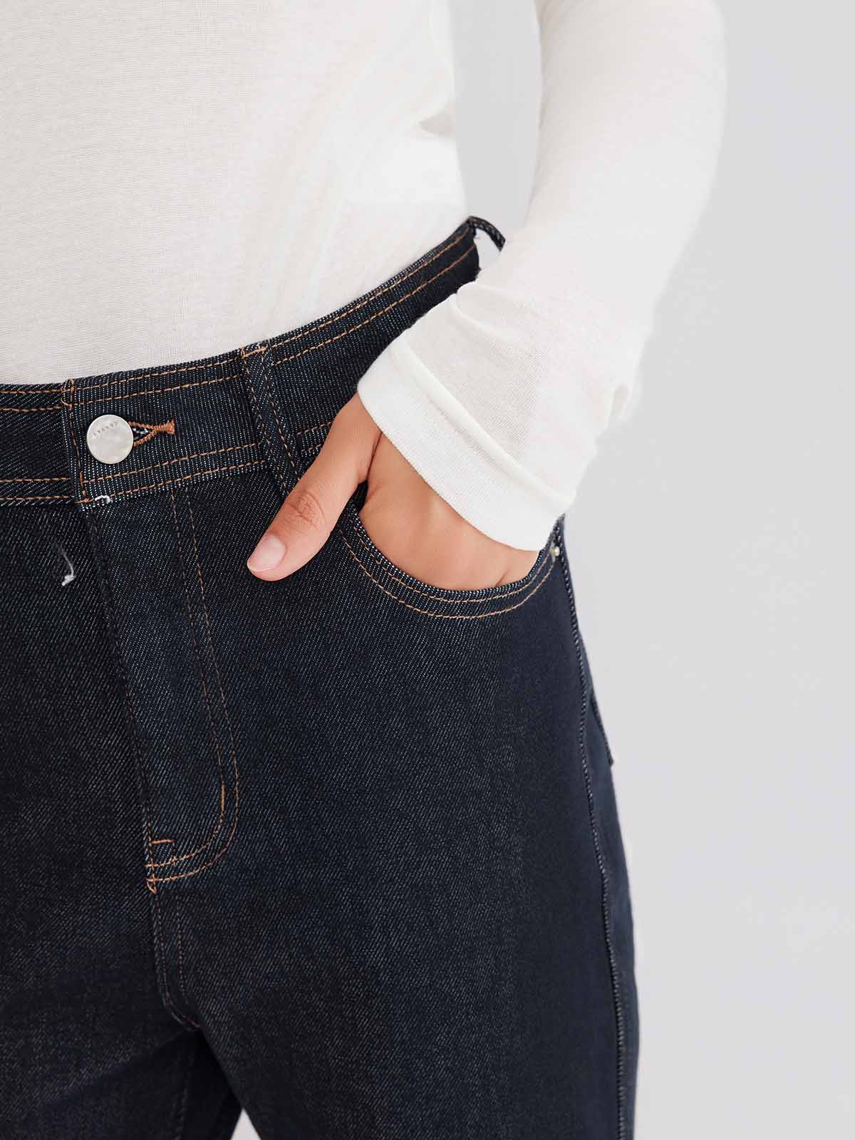 ASOBIO Mid-High Waist Flared Skinny Jeans