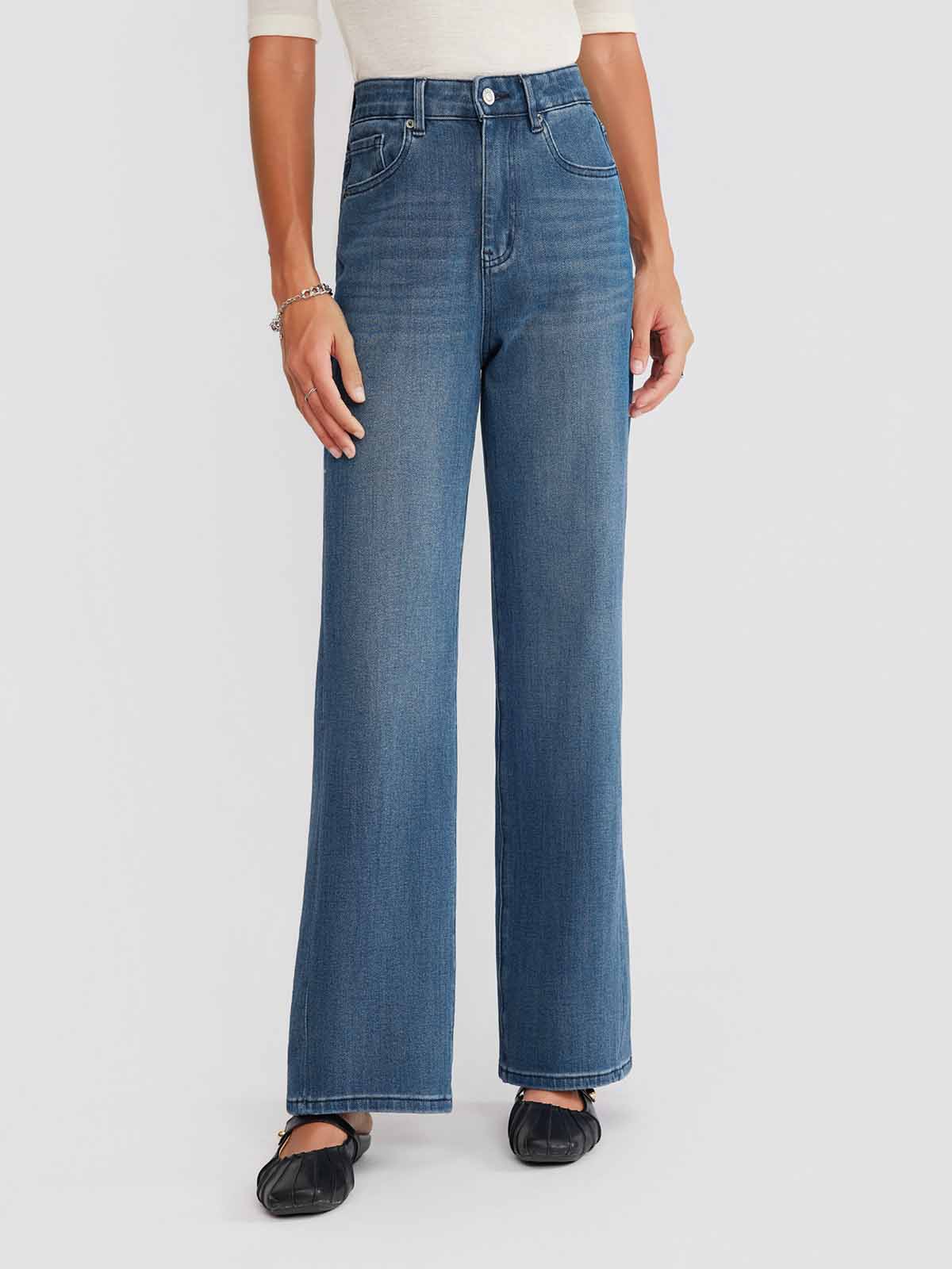 ASOBIO High Waist Straight-Leg Stretch Jeans