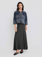 ASOBIO Cropped 100% Cotton Denim Jacket