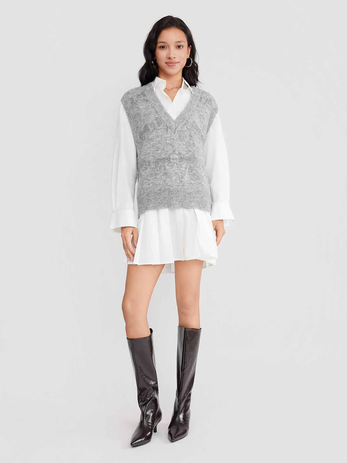 ASOBIO Bow-Pattern Knit Vest