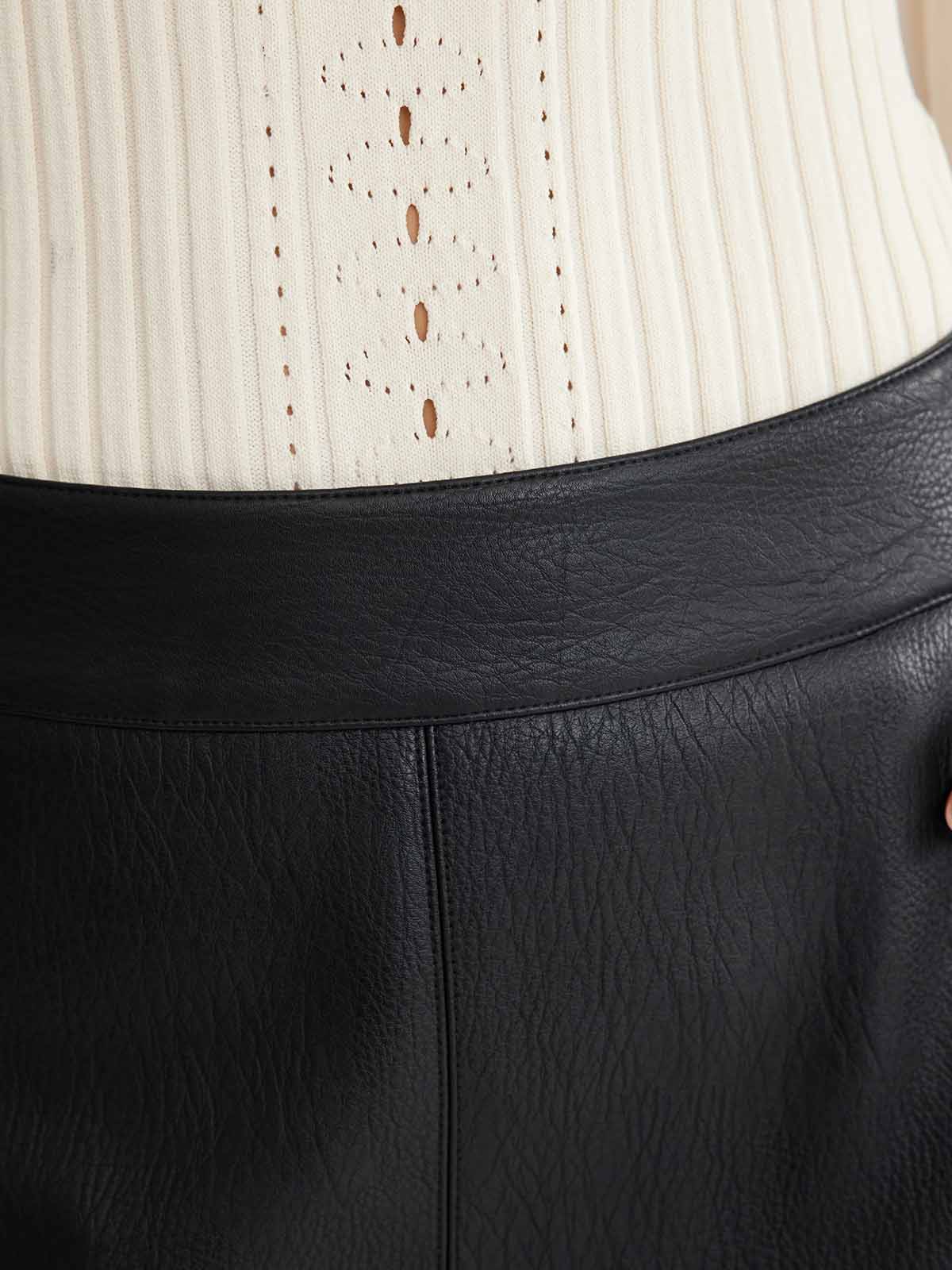 ASOBIO PU Mini Skirt