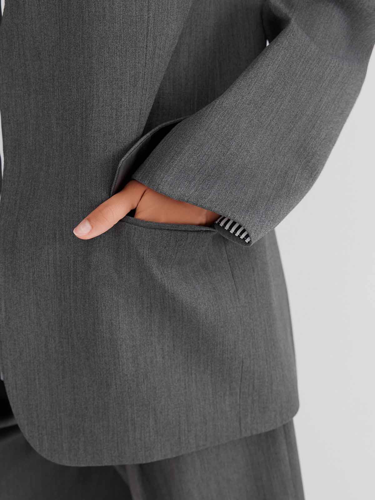 ASOBIO Detachable Collar Relaxed Blazer