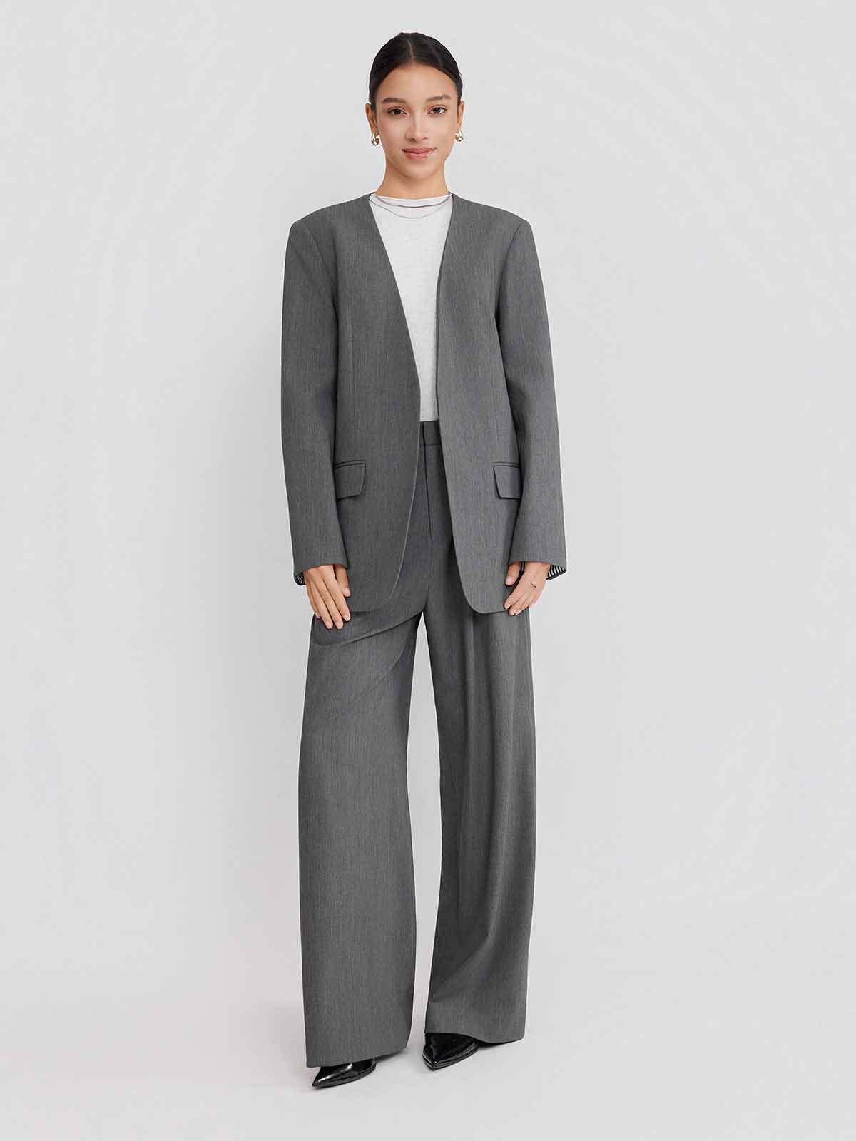 ASOBIO Detachable Collar Relaxed Blazer