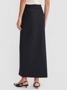 ASOBIO Belted Front-Slit Maxi Skirt