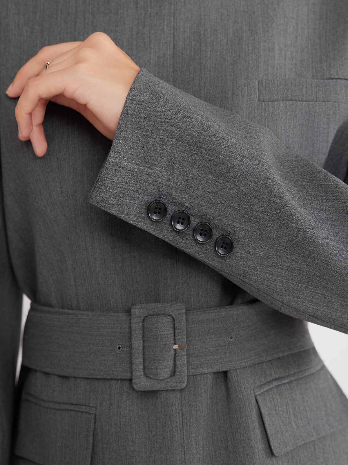 ASOBIO Belted Pullover Blazer