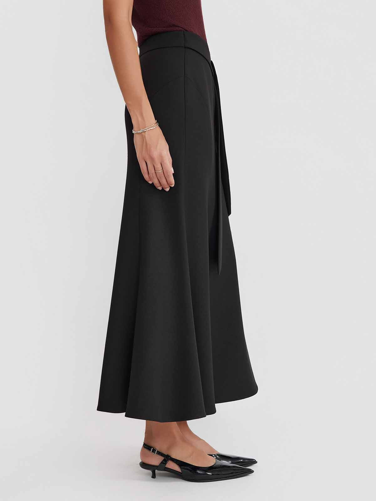 ASOBIO Stretch Knit Tie-Waist Skirt