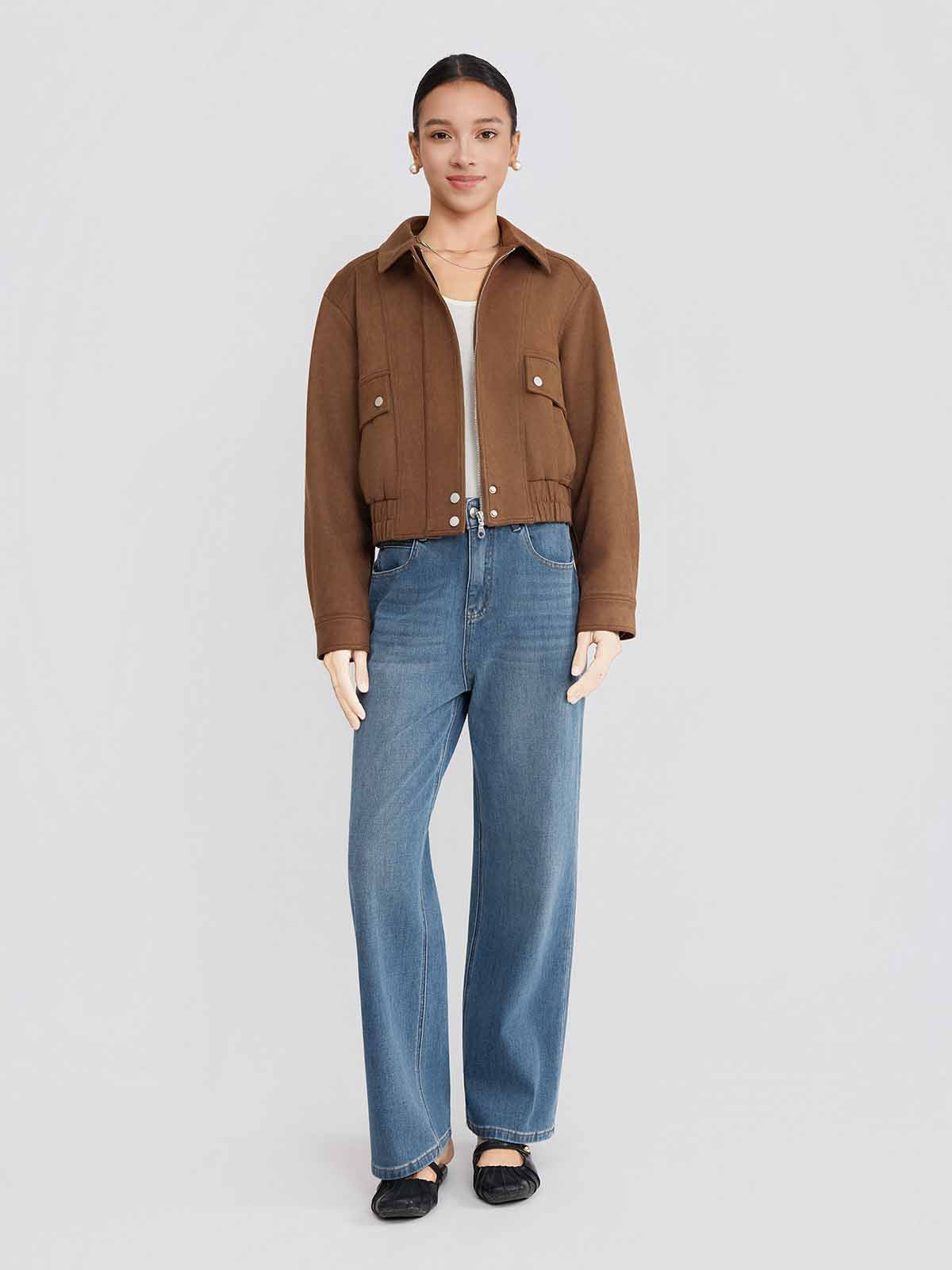 ASOBIO Suede Trucker Jacket