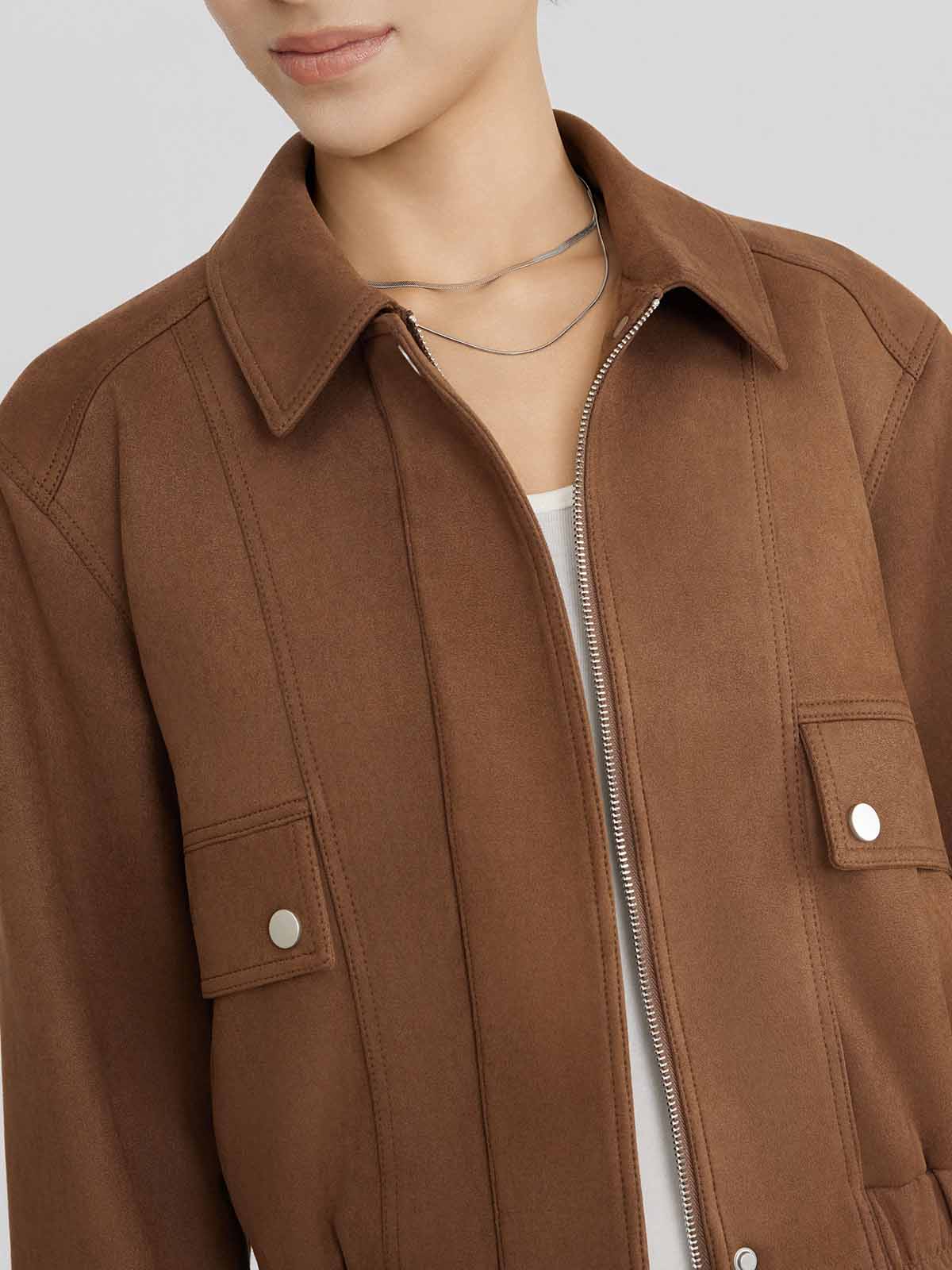 ASOBIO Suede Trucker Jacket