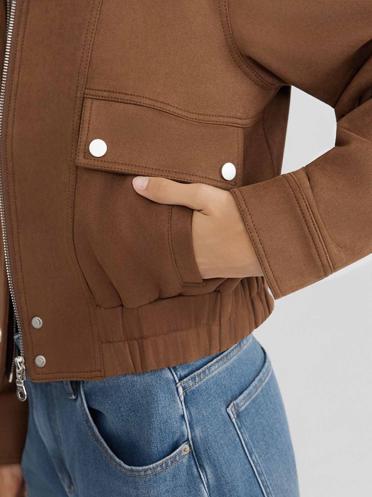 ASOBIO Suede Trucker Jacket