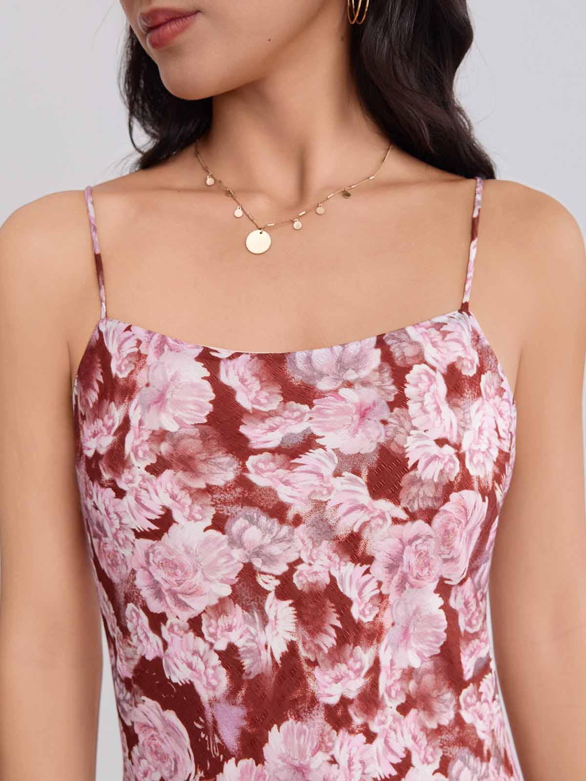 ASOBIO Printed Cami Trumpet Maxi Dress