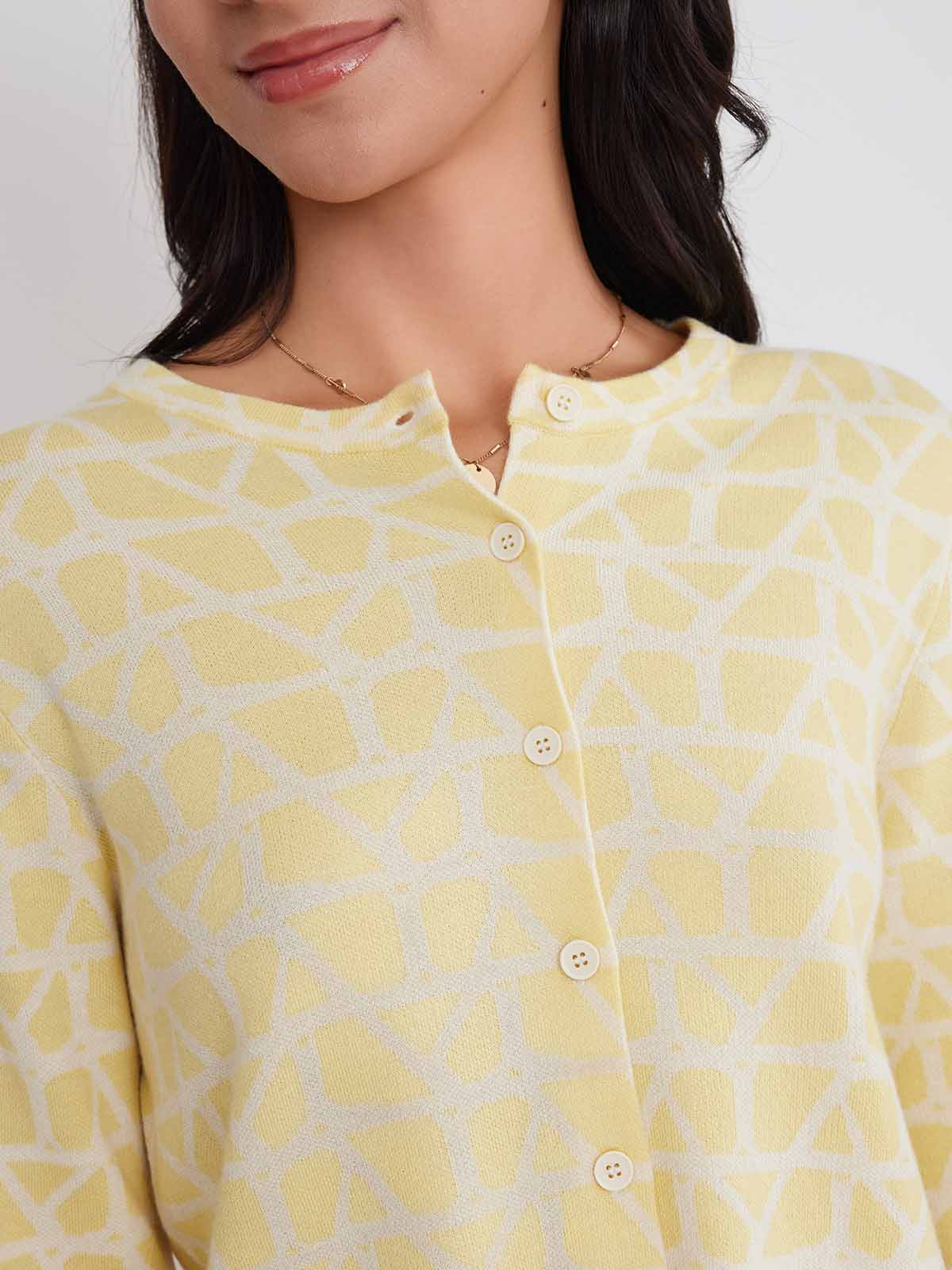 ASOBIO Wool Blend Textured Cardigan