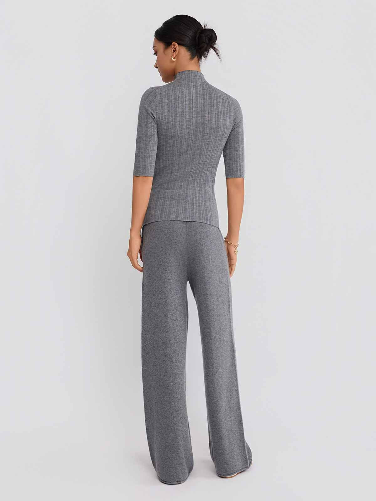 ASOBIO 100% Wool Ribbed Pullover Sweater