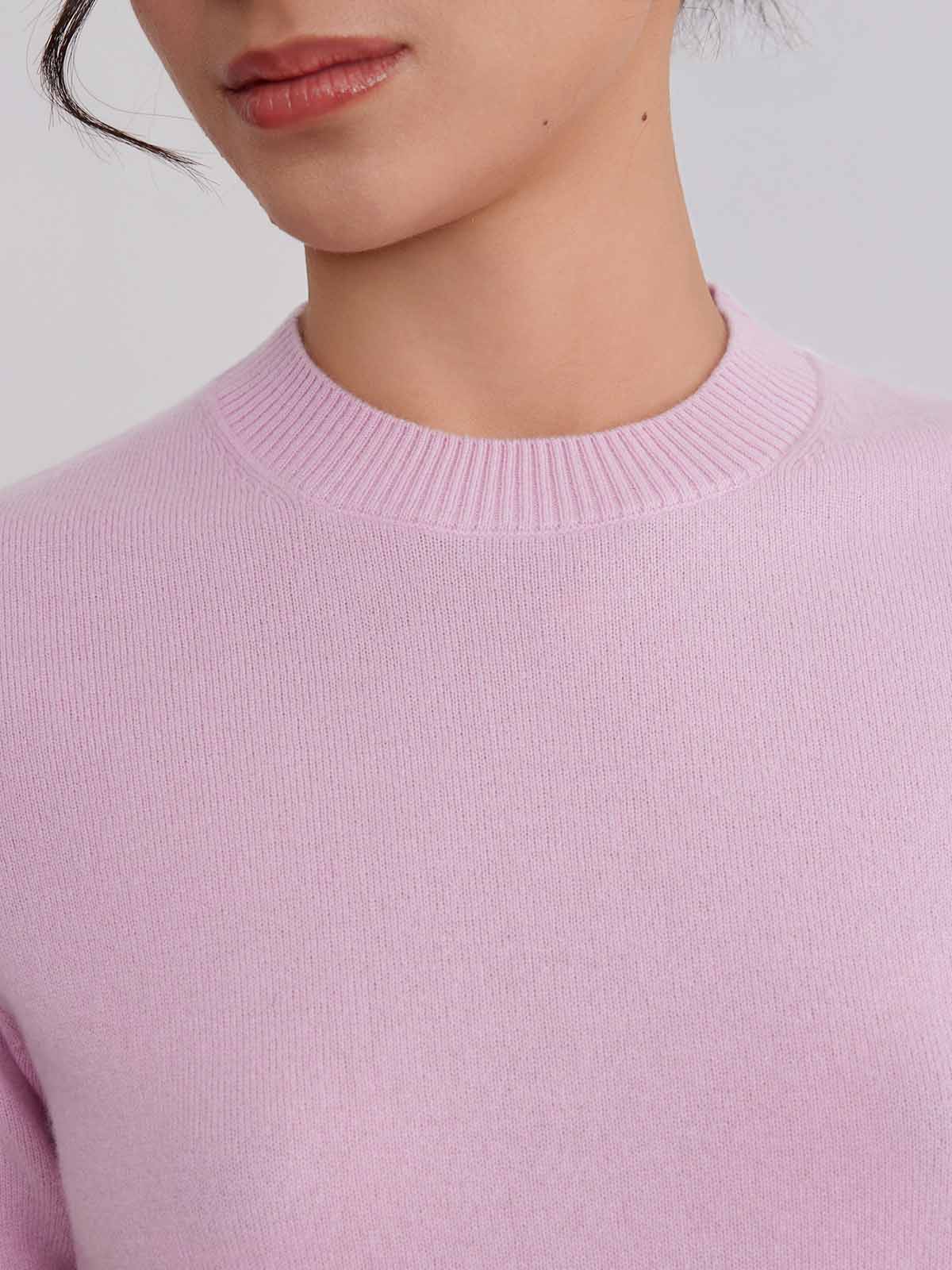 ASOBIO Wool-Cashmere Short-Sleeve Pullover Sweater