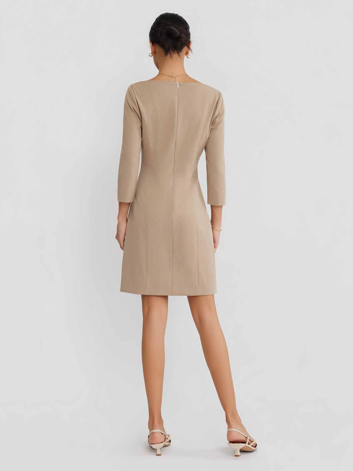 ASOBIO Twill Square-Neck Mini Dress