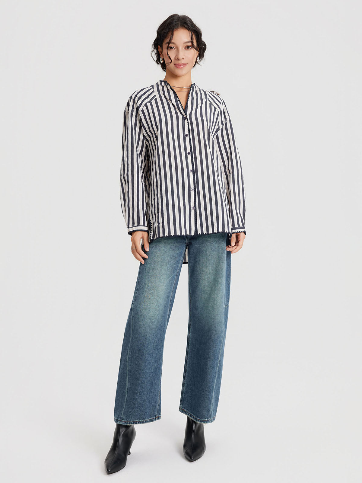 ASOBIO Striped Relaxed Shirt