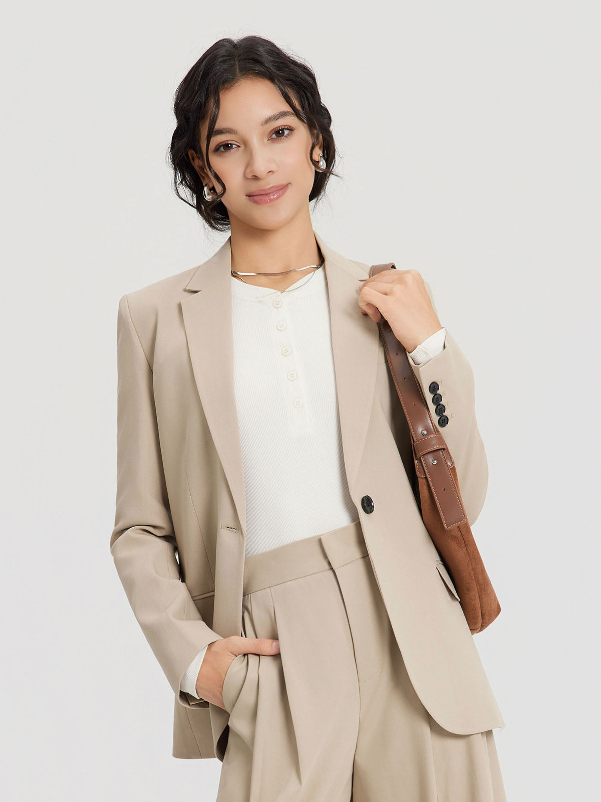 ASOBIO Wool Blend Blazer