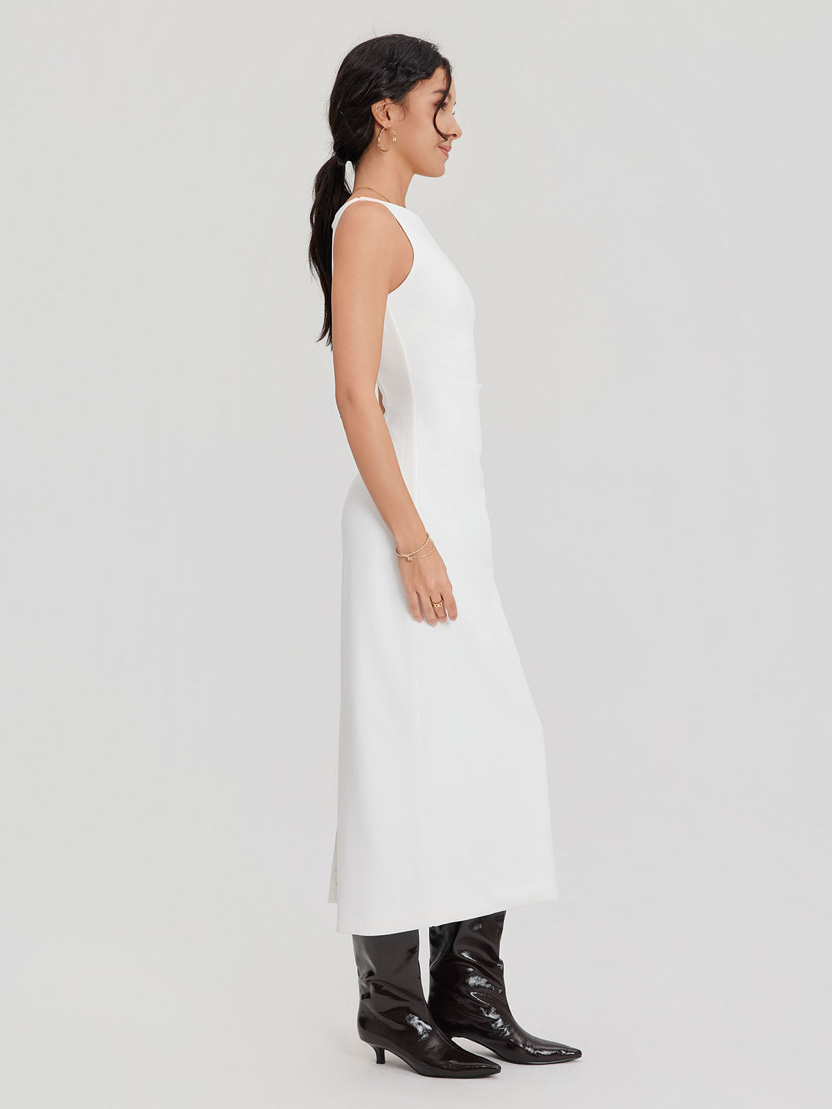 ASOBIO Tuck Midi Dress