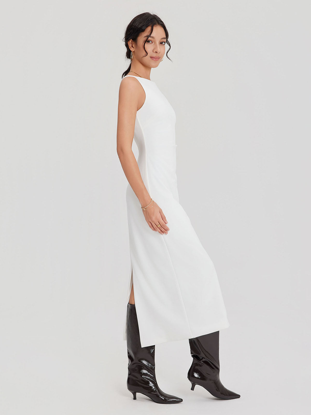 ASOBIO Tuck Midi Dress
