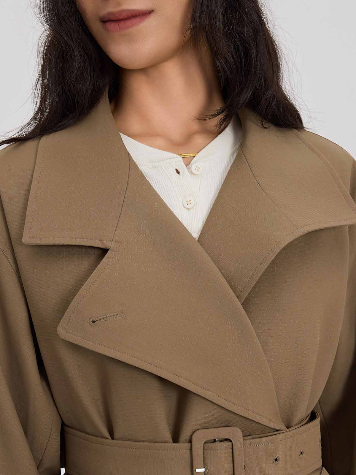 ASOBIO Belted Goose Down Trench Coat